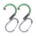 GEAR AID HEROCLIP (Small) Carabiner Gear Clip and Hook, for Hanging Bags, Purses, Lanterns, Strollers, Tools, Helmets, Water Bottles, and More - color: Forest Green, style: 2 Pack
