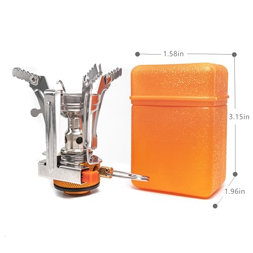 Backpacking Stove Portable Camping Stove Hiking Stove Backpack Stove With Piezoignition Support Wind-Resistance For Outdoor cooking tongs (ORANGE) - color: Orange, size: Orange No. 1