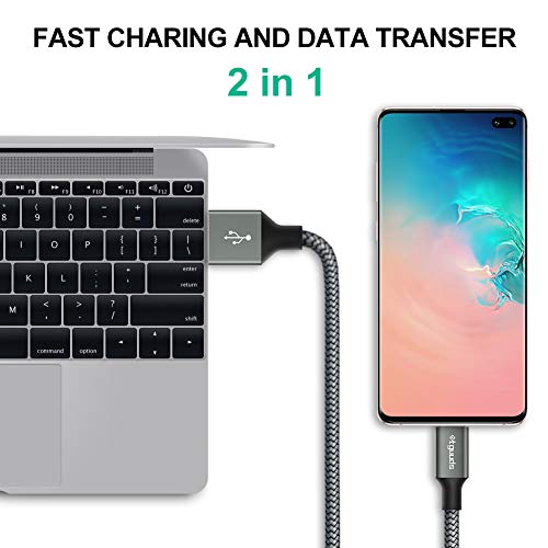 etguuds 6ft USB A to USB C Cable, 2Pack Fast Charging Cord Type C Charger - color: Gray, size: 6ft