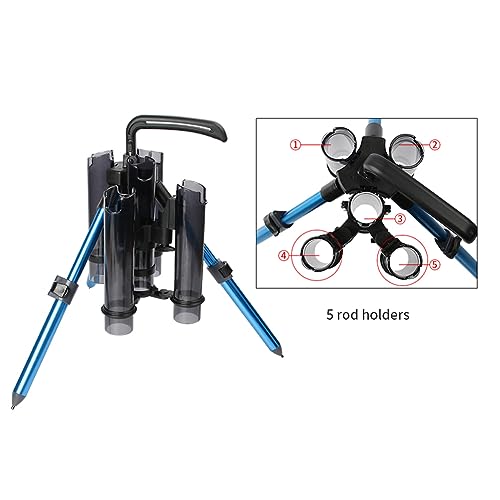 3-Tude Portable Fishing Rod Holder - Stand Holds Up to 3 Rods, Outdoor Fishing Gear Equipment Organizer - color: Accessories-add 2 tube