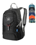 WATERFLY Small Lightweight Packable Backpack: 20l Hiking Daypack Man Woman | 20L,Recycled nylon material,Multi-compartment storage,Water-resistant,Everyday carry,Ultra Light Foldable Travel Day Pack - color: Black