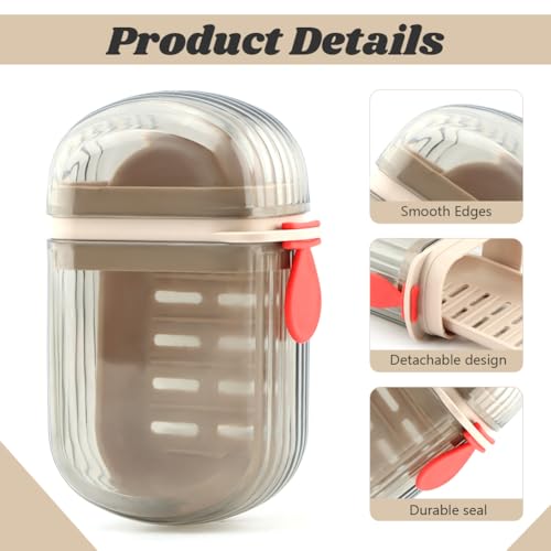 2 Pack Travel Soap Case Portable Soap Box with Removable Drain Tray