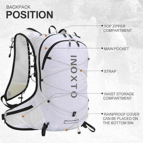 IX INOXTO Hiking Hydration Backpack with 2L/3L Water Bladder for Women and Men18L/25L Water Backpack for Hiking, Cycling, Climbing, Camping - style: White--2L Water Bladder