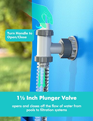 Above Ground Pool Parts, Plunger Valves for Pools Replacement Parts, Pool Pump Part with On Off Plunger Valves, 1.5" Outlet Strainer & Inlet Nozzle, Pool Hose Adapter for Sand Pump