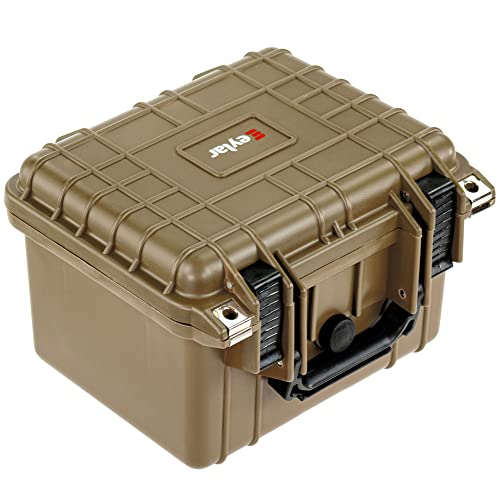 Eylar Small 10.62" Deep Gear, Equipment, Hard Camera Case Waterproof with Foam TSA Standards (Tan) - color: Tan