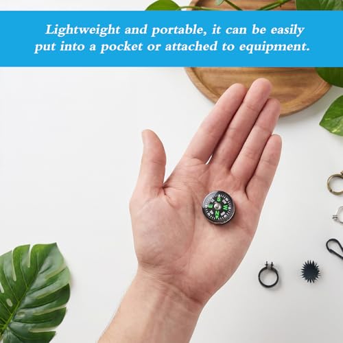 20 Pcs Mini Button Compass Hard Shell, Liquid Filled Button Compass for Hiking Survival Watch Band Paracord Camping Outdoor Activities Accessory Gear 3/4 Inch (20mm)
