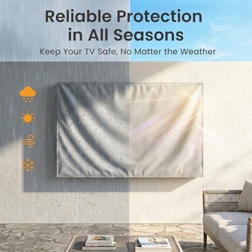 Outdoor TV Cover Universal Weatherproof Protector for 55-58 Inch TV - Fits Most Mounts & Brackets, Grey - size: 55'' - 58''