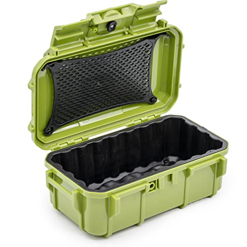 Seahorse 57 Portable Waterproof Dry Box Protective Case - Travel Safe/Mil Spec / IP67 Waterproof/USA Made - for Cameras, Action Cams, Ammunition, Rifle Ammo, Marine (Green) (SE57GR) - color: Green