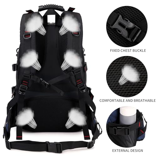 Nerlion 40L Hiking Backpack Travel Backpack for Men Women Camping Waterproof Outdoor Hiking Daypack Lightweight Backpack (Blue) - color: A4- Blue