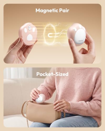 Gaiatop Hand Warmers Rechargeable, 2 Pack Pocket Warmer Cute Cat Paw - color: Pink