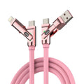 MFish USB C to USB C Cable, 240W 4 in 1 Charging Cable, Pink, 6.6FT | Carrying Case, USB-A & USB-C to USB-C/Lightning, For iPhone 17/16/15/14, MacBook, iPad, Laptop, Samsung S25/S24 - color: Pink, size: 6.6FT(Upgraded)