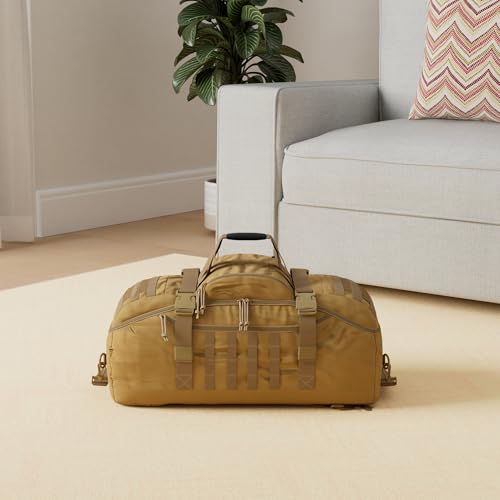 3-in-1 Gym Bag Duffle Bags Backpack - Travel Bag with Shoes Compartment - color: Coyote, size: 25L