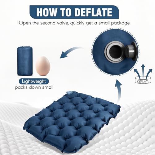 Inflatable Seat Cushion Portable Lightweight Stadium Seat Pad - color: Blue