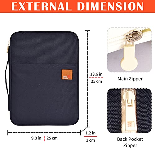 Lanola A4 Document Bags Portfolio Waterproof Business File Holder Travel Gear Organizer Electronics Accessories Bag - color: Dark Blue