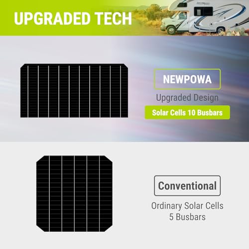 Newpowa 100W Flexible Solar Panel Portable Bendable 12 Volts 10BB Mono Cell for Uneven Surfaces Marine Camping Home Boat RV Surface Black - size: 100W Flexible 1PCS