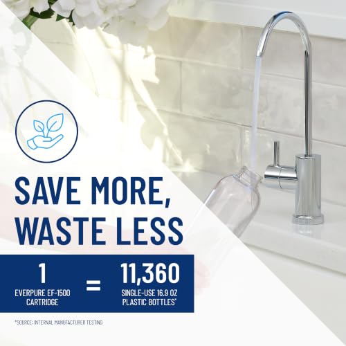 Pentair Everpure EF-1500 Full Flow Drinking Water System, EV985800, NSF Certified to Reduce Lead, Includes Filter Head, Cartridge, and All Hardware, 1,500 Gallon Capacity, 0.5 Micron - size: 1,500 Gallon, style: System