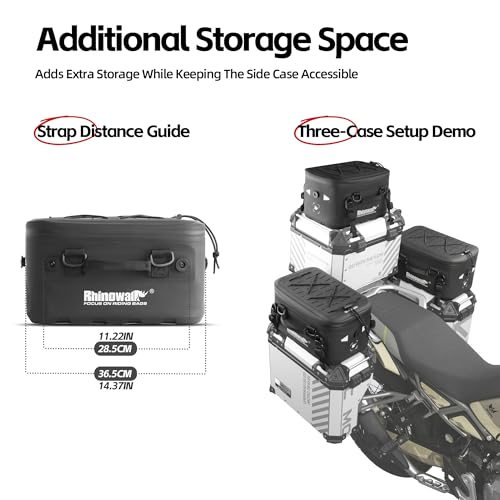 Rhinowalk 16L Waterproof Motorcycle Tail Bag – Dual Mount Rear Seat or Case Pack with MOLLE Panel, Thermal Lining, Camera Storage Dividers, Quick-Release Straps, Shoulder Carry Option (MFT2306) - style: 16l Tail Bag Mft2306