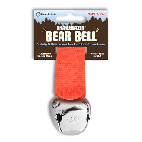 Trailblazin' Bear Bell for Outdoor Safety, Camping, Hiking Essentials, Bike Bells, Backpacking & Dog Bell to Alert Wildlife, Off-Leash Tracking, Made in USA - color: Orange, size: Large 1.25" Bell