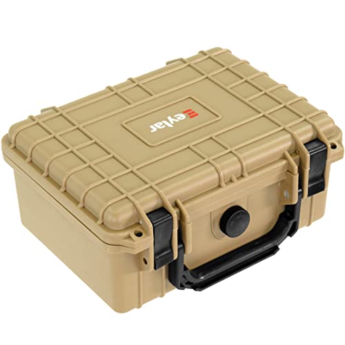 Eylar Protective Camera Hard Case Water & Shock Proof w/Foam, TSA Standards 9.12 inch 7.56 inch 4.37 inch (Tan FDE) - color: Tan FDE