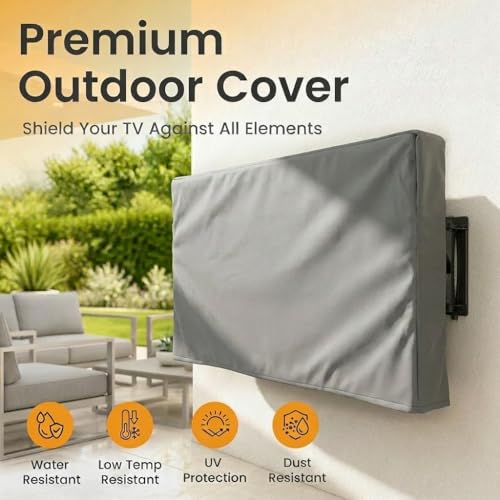 Outdoor TV Cover Universal Weatherproof Protector for 55-58 Inch TV - Fits Most Mounts & Brackets, Grey - size: 55'' - 58''