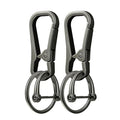 Metal Key Chain Carabiner Clip with Key Ring and D Ring | Heavy duty build, full accessory packs, quick release, multi purpose hook, belt loop holder, separate home and car fob sets - color: 2 Pcs Black
