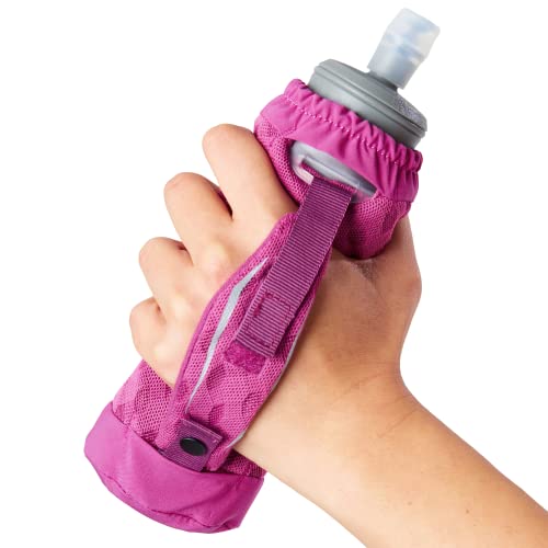 Nathan ExoDraw & ExoShot 2.0 Flask, Handheld Water Bottle for Marathons, Hiking, Ultra Running and Outdoor Activity - color: Magenta/Caribbean Blue, size: 14 Ounces