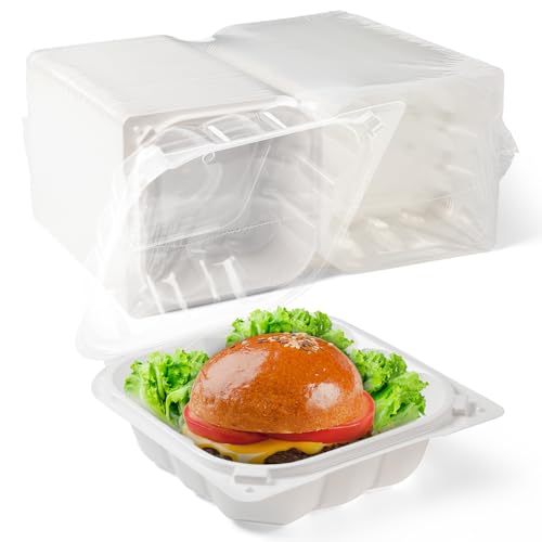 YANGRUI 55-Pack 17 oz Clear Hinged Snack Container, Shrink-Wrapped No Wash | Anti-Fog Crystal Lid, Leakproof BPA-Free PP Box, Microwave Safe for Fruit Cup, Candy, Mini Desserts, Sides & Leftovers