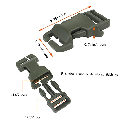 Replacement Buckle for Strap 1",Repair Kit Quick Release Buckles No Cutting or Sewing - color: Green