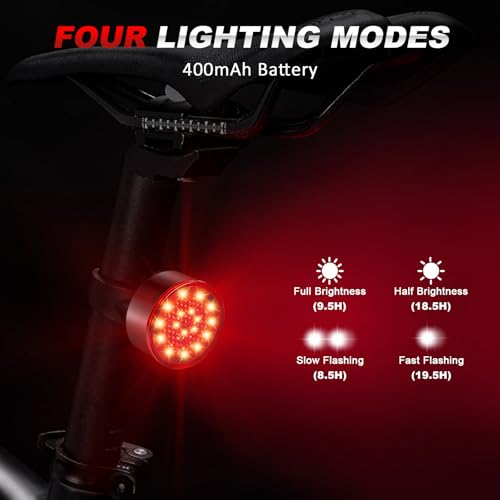 Ascher USB Rechargeable LED Bike Tail Lights 2 Pack, Bright Bicycle Cycling Rear Light, 4 Light Mode Options Safety Bike Light for Adults Kids Men Women Road Mountain(2 USB Cables Included) - style: Circle