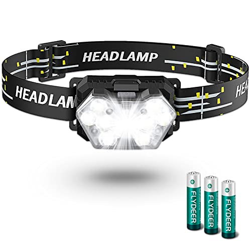 2000 Lumen 9 LED Headlamp, Ultra Bright Head Lamp with 6 Modes, Lightweight Head with Adjustable Strap, IPX5 Waterproof Headlight Great for Camping Hiking, 3 AAA Batteries Included - color: AAA, size: 1-Pack