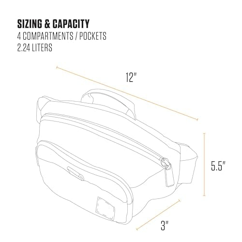 Carhartt Classic Adjustable Sling Bag, Durable, 600-Denier Water Resistant Hip Pack - color: Essential Waist Pack (Carhartt Brown)
