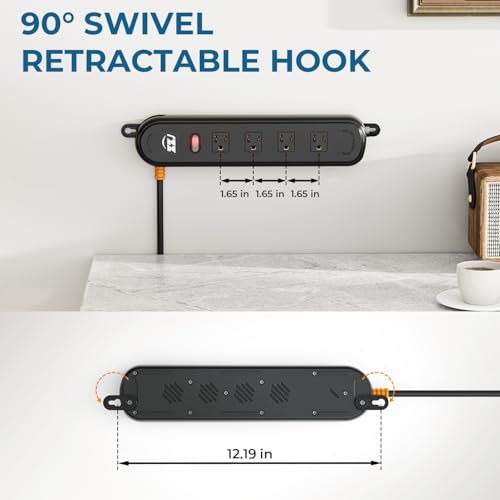 Outdoor Waterproof Power Strip IPX6, 10FT Extension Cord with 4 AC & 3 USB - size: 10FT