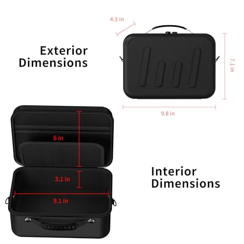 Hard Shell Camera Case Compatible with Canon EOS Rebel T7/R50/R100 and More DSLR & Mirrorless Cameras – Portable Travel Bag with Adjustable Dividers, Mesh Pocket & Shoulder Strap (Black) - color: Black