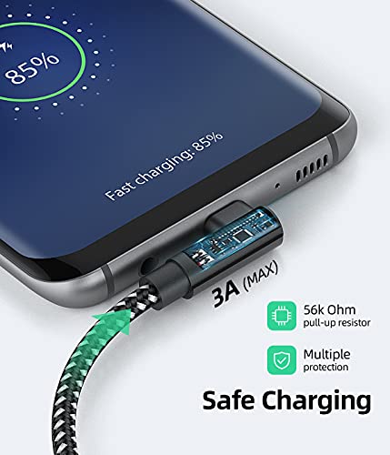 USB to USB C Cable 90 Degree 3Pack 3FT, Short Right Angle USB C Cable - color: Black, size: 3FT