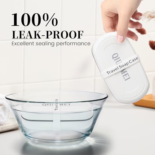 Shampoo Bar Holder Travel Case | Leakproof Soap Container with Lid & Drain Tray | Includes Silicone Strap and Soap Bag | Compatible with Kitsch Solid Shampoo and Conditioner Bars (White, Large) - color: White Style A-large