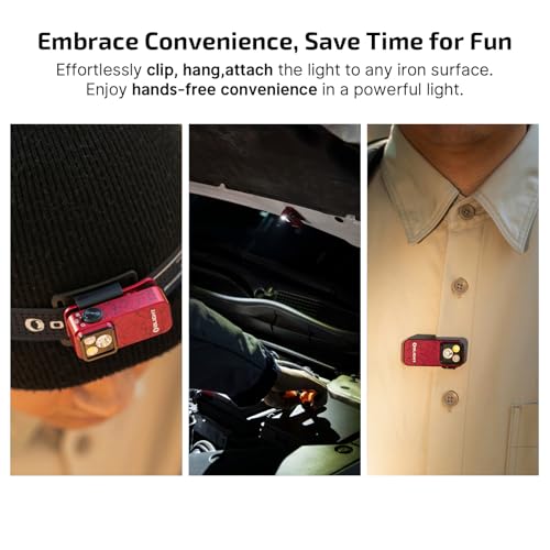 OLIGHT Oclip Pro Rechargeable EDC Clip-on Flashlight, Crackle Red - color: Crackle Red
