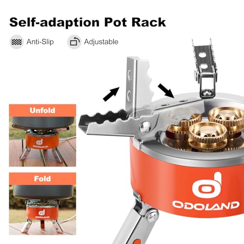 Odoland 5000W Portable Camping Stove Lightweight Camp Stove Collapsible Backpacking Stove with EVA Box for Outdoor Camping Cooking Hiking and Picnic - style: 5000W