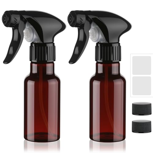 Spray Bottles 4oz/120ml Plastic Small, Clear, 2 Pack - color: Brown