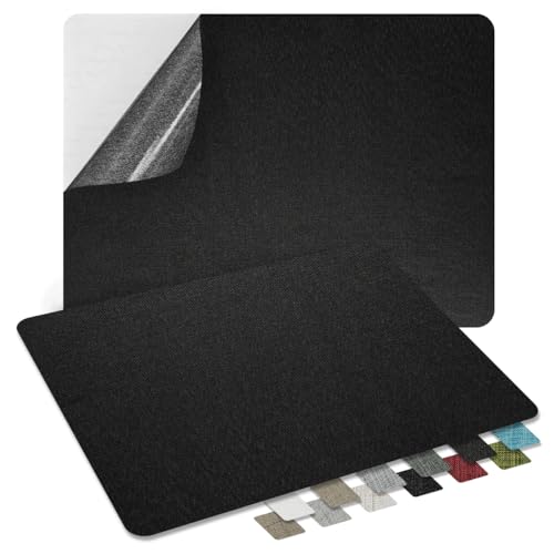 2Pcs Self-Adhesive Linen Fabric Patches, Quick Repair for Sofas, Tents, Car Seats/8" x 11", Black - color: Black