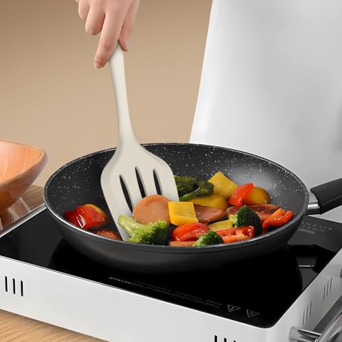 AOTHOD Silicone Cooking Utensils Set - 446°F Heat Resistant Silicone Kitchen Utensils,Spatula,Spoon, Kitchen Utensil Sets Gadgets Tools Set for Nonstick Cookware,Dishwasher Safe Bpa Free (Cream White) - color: Cream White