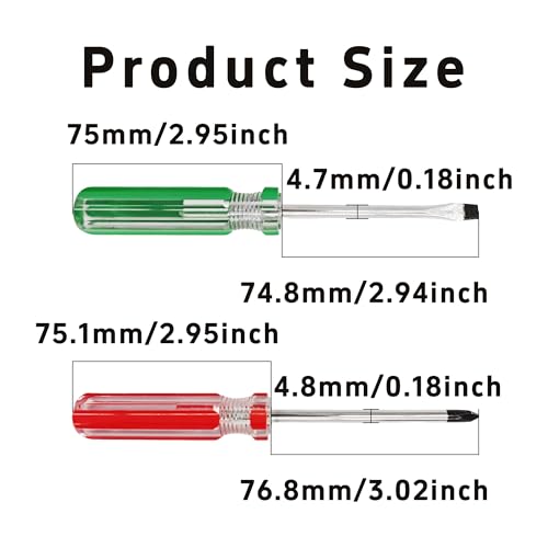 4Pcs 5mm Magnetic Screwdriver Set, Phillips and Slotted Head Tips with 3 inch Steel Shaft, Professional Hand Tools for Computer Electronics Home Repair - size: 5*75mm