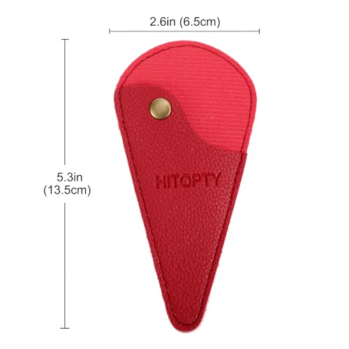 2-Pack 5.3 inches Small Scissors Protective Cover | PU Leather, Compact, Ambidextrous, Scissors Case Sheath for Storing Craft Embroidery Sewing Facial Hair Shears, Red - color: red