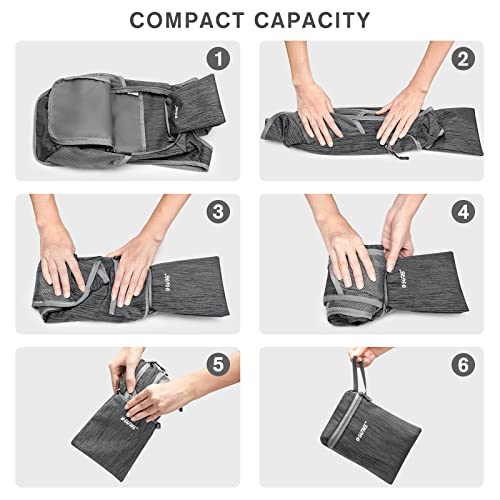 G4Free 10L/15L Hiking Backpack Lightweight Packable Hiking Daypack Small Travel Outdoor Foldable Shoulder Bag - color: Black, size: 15L