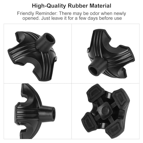 supregear Cane Tip 7/8 inch Heavy Duty - Self Standing Rubber Quad Base | Non-Slip 4 Prong Replacement Foot Pad for Walking Cane - Metal Insert for Enhanced Stability and Comfort, 7/8" I.D - size: 7/8 Inch