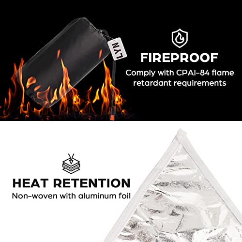 LYN Extra Large Zipper Reusable Survival Emergency Shelter Tent,Thermal Waterproof Fireproof Lightweight Bugout, with Paracord✚Stake for Camping,First Aid,Hiking&Bushcraft - size: Medium