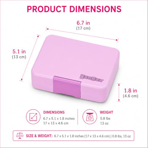 Yumbox Leakproof Snack Box - Ami Purple (Swan Tray) | BPA-Free, 3-Compartment Snack Container, Lightweight, Compact, Easy-open Latch - color: Ami Purple Swan