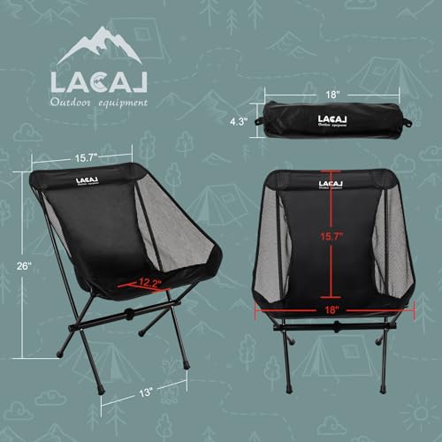 G2 GO2GETHER Ultra-Light Folding Camping Chair, All-Aluminum Frame, Surper Breathable Fabric, Easy to Carry, Compact Storage Size (1, Black) - color: Black