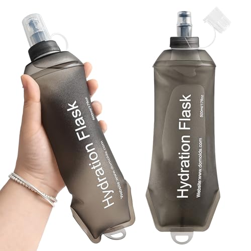 GUYI GYGYL Soft Flask Collapsible Water Bottle for Sports, 500ml Grey 2pcs - color: 2Pcs 500ml Grey