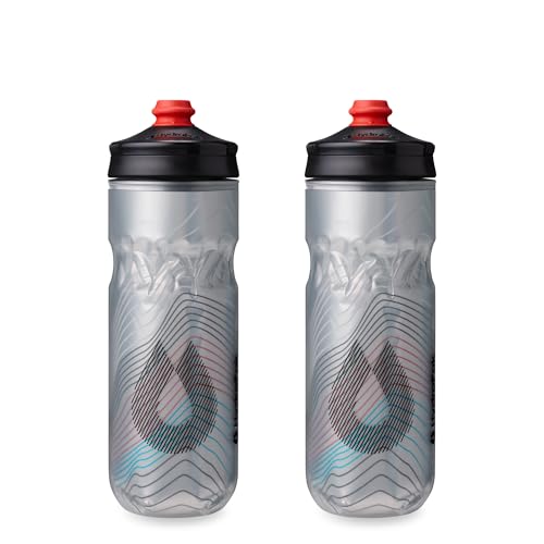 HydraPak Polar Surge Insulated Bike Water Bottle (20oz, Ascent Silver) - color: Ascent Silver, style: 20oz/600ml