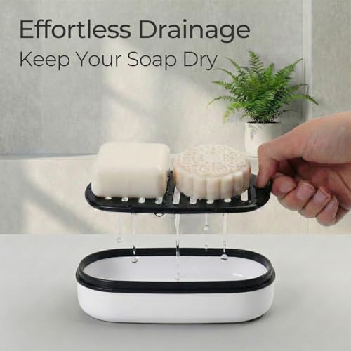 AIMAIAIMAI Shampoo Bar Holder Travel Case for Two Bars, Large Soap Container for Bathroom or Travel (1 Pack, White Style A-Large) - color: White Style A-large